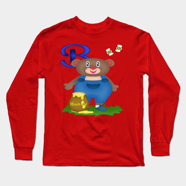 B is for Bear Long Sleeve T-Shirt by LoraineLoves